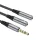 HOCO UPA21 AUX kábel 2in1 3.5mm jack (apa) - 2 x 3.5mm jack (anya) 0.25m - fémszürke