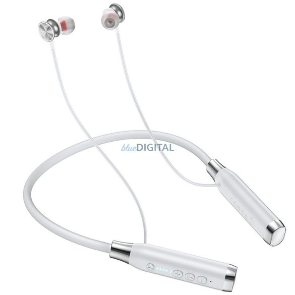 Hoco ES62 TWS bluetooth vezeték nélküli fülhallgató nyakpánttal - világosszürke
