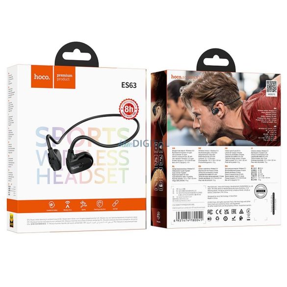 Hoco ES63 Bluetooth vezeték nélküli fülhallgató - fekete