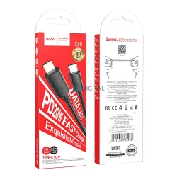   HOCO kábel Type-C kábel iPhone Lightning 8-pin tápellátás 20W Gratified X88 fekete