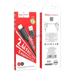   HOCO kábel USB - iPhone Lightning 8-pin 2,4A Gratified X88 fekete