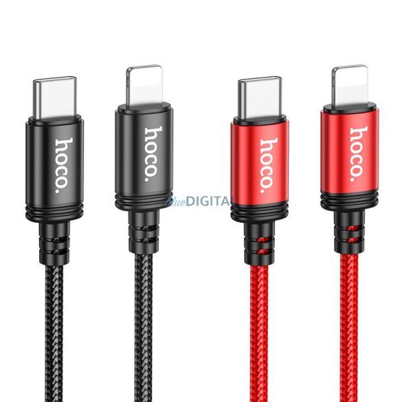 HOCO C típusú kábel Lightning PD 20W X89 1 m fekete HOCO kábel C típusú kábel Lightning PD 20W X89 1 m fekete