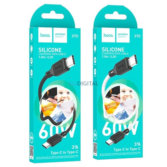 Hoco X90 USB-A - Type-C kábel 3A 1m - fehér