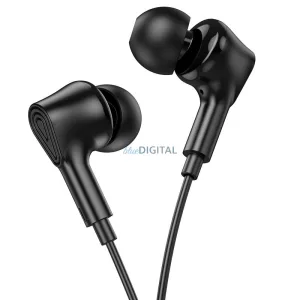 HOCO drót fülhallgató 3,5 mm-es jack mikrofonnal M102 fekete