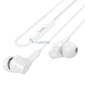 HOCO drót fülhallgató 3,5 mm-es jack mikrofonnal M102 fehér