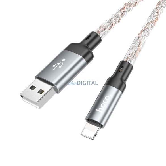 Hoco U112 USB-A - Lightning kábel 2.4A 1m - szürke