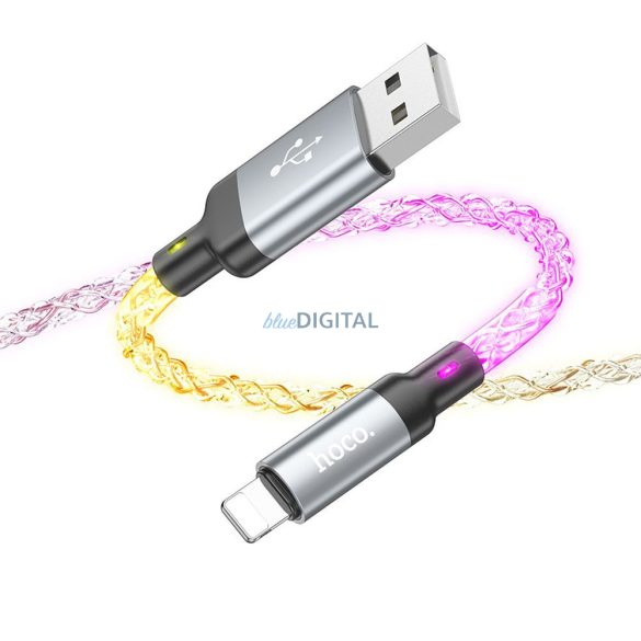 Hoco U112 USB-A - Lightning kábel 2.4A 1m - szürke