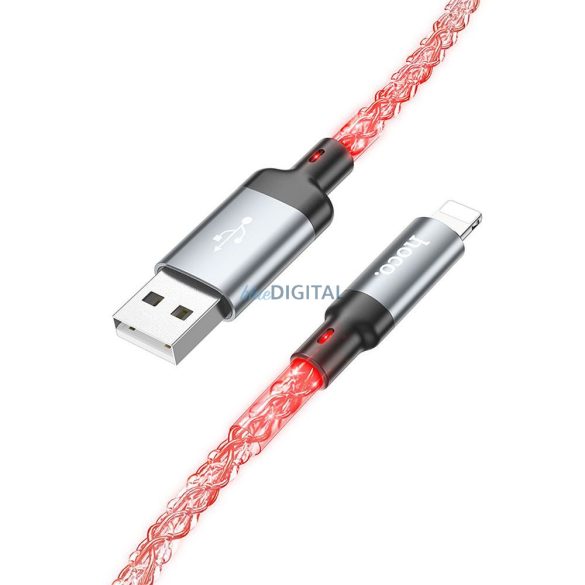 Hoco U112 USB-A - Lightning kábel 2.4A 1m - szürke