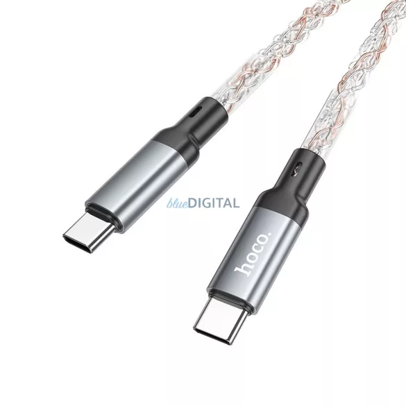 HOCO C típusú kábel C típusú C típusú kábelre 3A 60W U112 1 m szürke