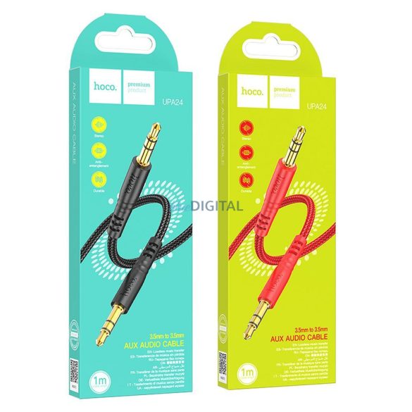 Hoco UPA24 AUX kábel 3.5mm jack - 3.5mm jack 1m - piros