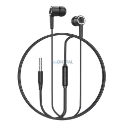   Hoco M104 vezetékes fülhallgató 3.5mm jack csatlakozóval, mikrofonnal - fekete