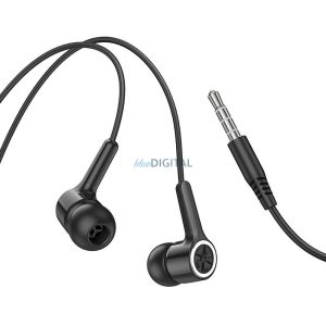 Hoco M104 vezetékes fülhallgató 3.5mm jack csatlakozóval, mikrofonnal - fekete