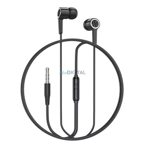 Hoco M104 vezetékes fülhallgató 3.5mm jack csatlakozóval, mikrofonnal - fekete
