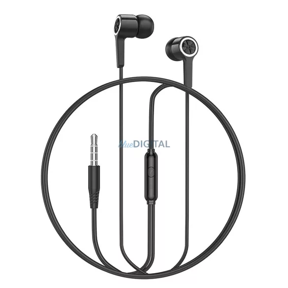 Hoco M104 vezetékes fülhallgató 3.5mm jack csatlakozóval, mikrofonnal - fekete