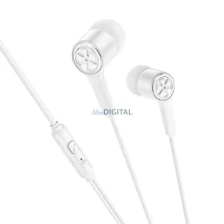   Hoco M104 vezetékes fülhallgató 3.5mm jack csatlakozóval, mikrofonnal - fehér