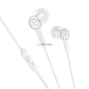 Hoco M104 vezetékes fülhallgató 3.5mm jack csatlakozóval, mikrofonnal - fehér