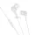 Hoco M104 vezetékes fülhallgató 3.5mm jack csatlakozóval, mikrofonnal - fehér