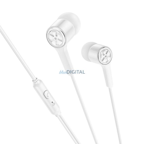 Hoco M104 vezetékes fülhallgató 3.5mm jack csatlakozóval, mikrofonnal - fehér