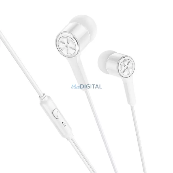 Hoco M104 vezetékes fülhallgató 3.5mm jack csatlakozóval, mikrofonnal - fehér
