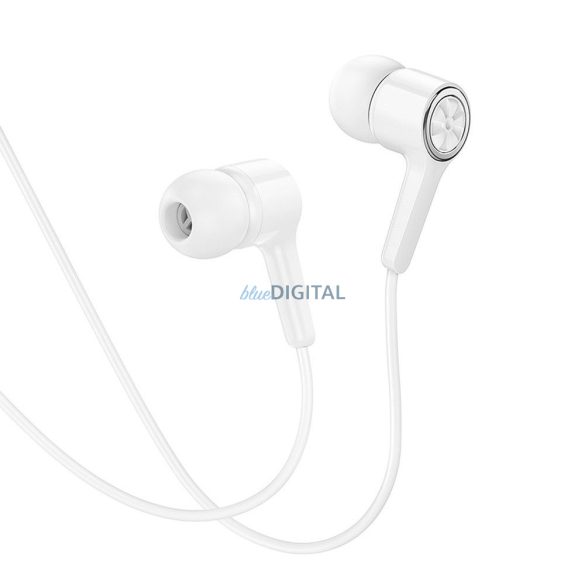 Hoco M104 vezetékes fülhallgató 3.5mm jack csatlakozóval, mikrofonnal - fehér