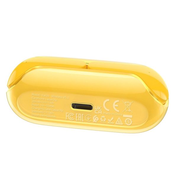 HOCO bluetooth fülhallgató Bright true ENC EW39 sárga
