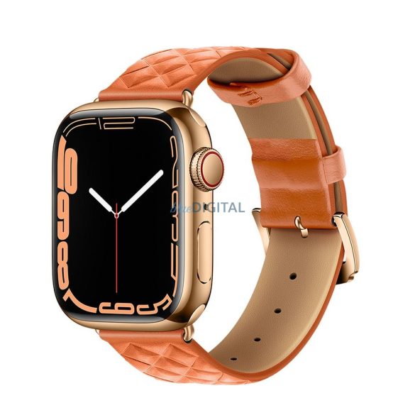 HOCO szíj Apple Watch 42/44/45/49mm-es órához Elegáns bőr WA18 narancssárga