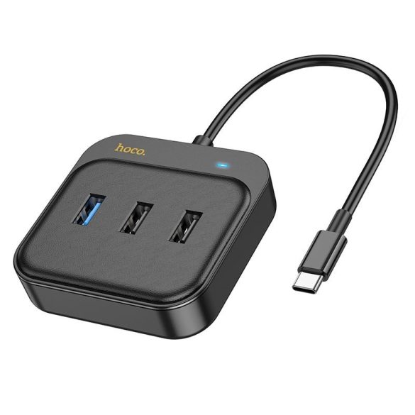 HOCO adapter HUB 5in1 Type C HDTV+USB3.0+USB2.0*2+PD100W Multiport 0,2m HB36 fekete