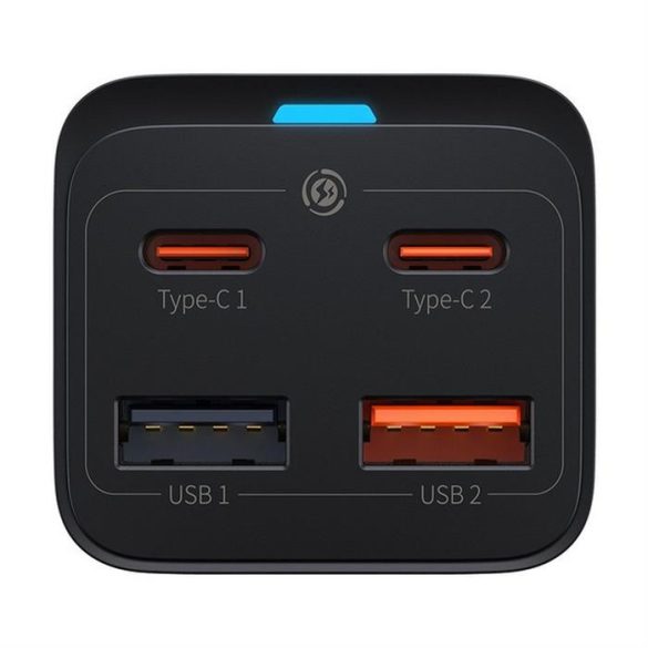 BASEUS töltő GaN3 Pro 2x USB + 2x Type-C tápellátás 65W fekete CCGP040101
