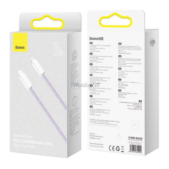 Baseus kábel type-c Apple  lightning 8-pin PD20W Power Delivery Series CALD000005 1M PURPLE