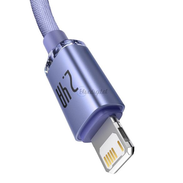 Baseus kábel USB kristály ragyog Iphone lightning 8-pin 2,4a cajy000005 1,2m lila