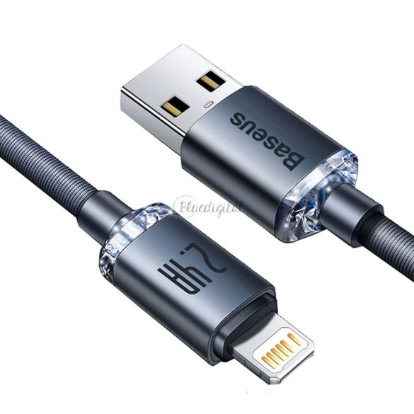 Baseus kábel USB kristály ragyog Iphone lightning 8-pin 2,4a cajy000101 2m fekete