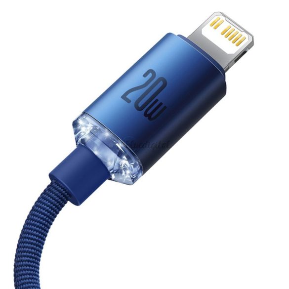 Baseus kábel type-c Apple  lightning 20W -os áramszállítás kristály csillogású cajy000303 kék