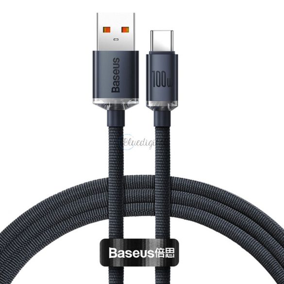 Baseus Cable type-c PD100W  Power Delivery kristály ragyogása Cajy000401 1,2m fekete
