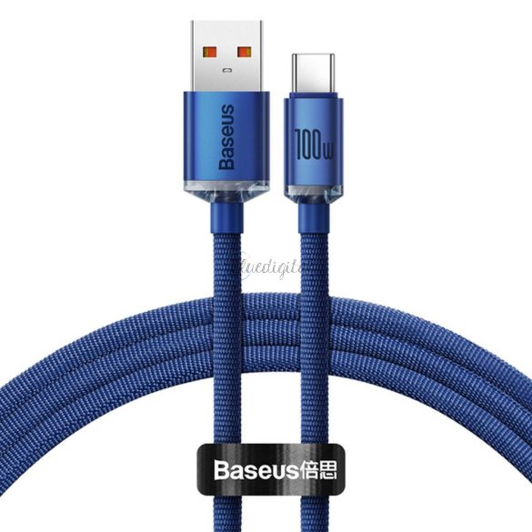 Baseus Cable type-c PD100W áramellátás Cristal Shine Cajy000403 1,2 Blue
