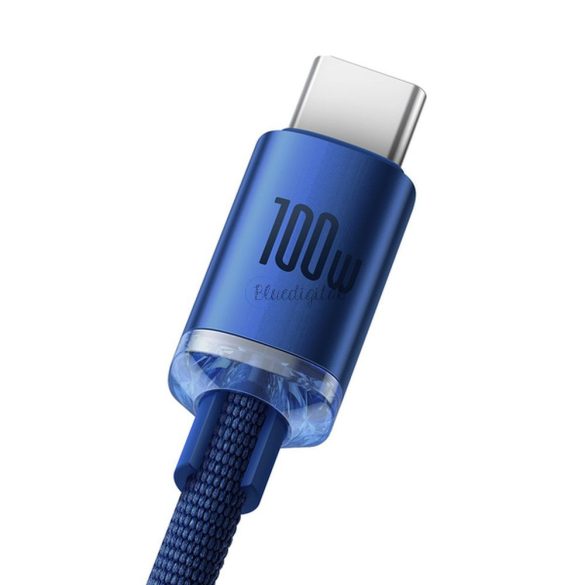 Baseus Cable type-c PD100W áramellátás Cristal Shine Cajy000403 1,2 Blue