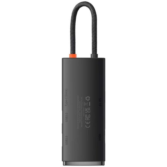 BASEUS Lite Series HUB 6in1 Type-C HDMI + 2xUSB 3.0 + Type C + SD/TF fekete WKQX050001