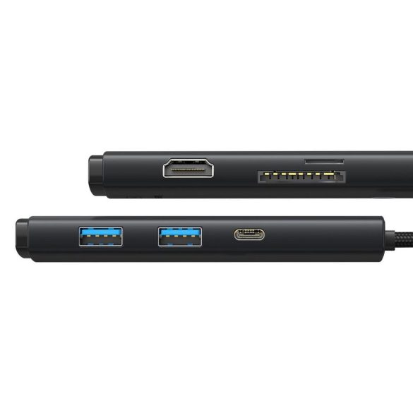 BASEUS Lite Series HUB 6in1 Type-C HDMI + 2xUSB 3.0 + Type C + SD/TF fehér WKQX050002