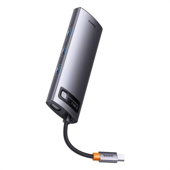 BASEUS HUB Multifunkciós 8in1 Type-C 3x USB3.0 / PD / HDMI / VGA / SD/TF szürke WKWG040113/BS-OH045