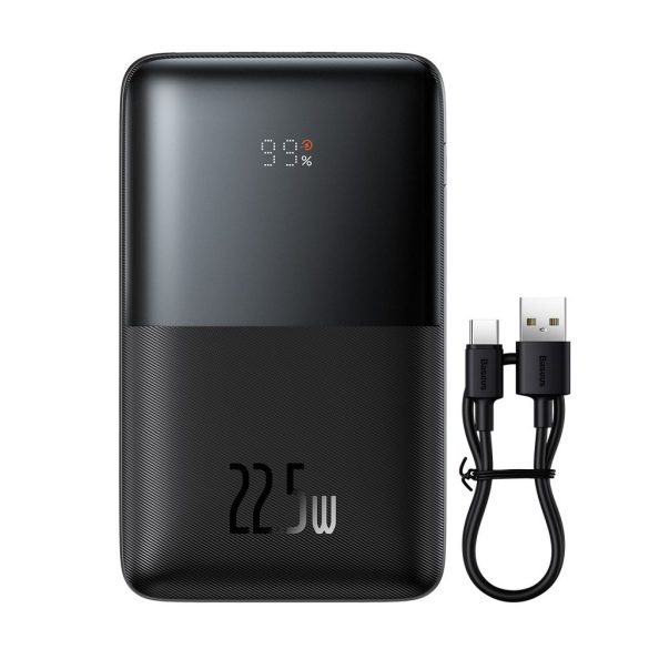 Power Bank BASEUS Bipow Pro - 20 000mAh Gyorstöltés PD 22,5W kábellel USB-Type-C PPBD030001 fekete