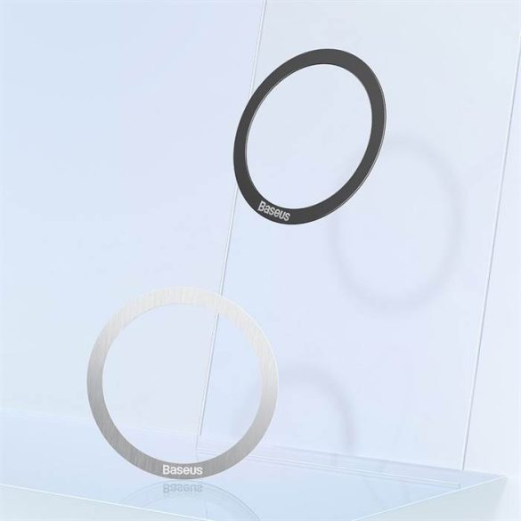 BASEUS univerzális kerek lemez / mágneses fémgyűrű kompatibilis a MagSafe fekete (2 db / készlet)