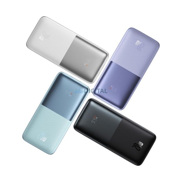 Power Bank BASEUS Bipow Pro Overseas Edition - 10 000mAh Gyorstöltés PD 20W kábellel USB-Type-C PPBD040205 lila