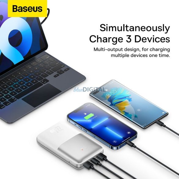 Power Bank BASEUS Bipow Pro - 20 000mAh Gyorstöltés PD 22,5W PPBD040302 fehér