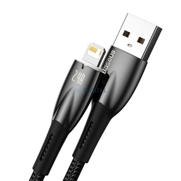 BASEUS USB kábel A és Apple Lightning 8-pin 2,4A Glimmer Series CADH000201 1m fekete