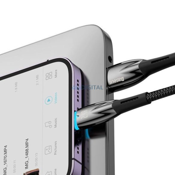 BASEUS USB kábel A és Apple Lightning 8-pin 2,4A Glimmer Series CADH000201 1m fekete