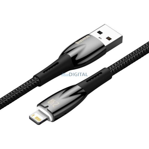 BASEUS USB kábel A és Apple Lightning 8-pin 2,4A Glimmer Series CADH000301 2m fekete