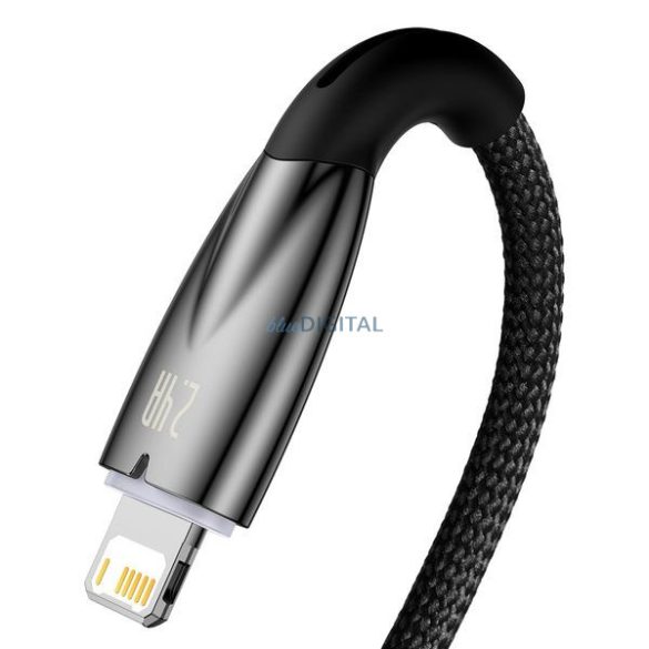 BASEUS USB kábel A és Apple Lightning 8-pin 2,4A Glimmer Series CADH000301 2m fekete