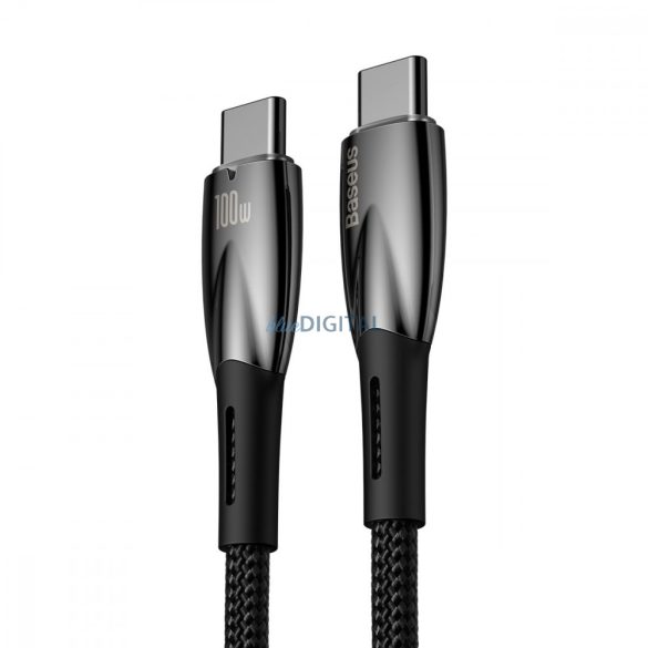 BASEUS Type-C kábel Type-C tápegységhez 100W Glimmer Series CADH000801 2m fekete