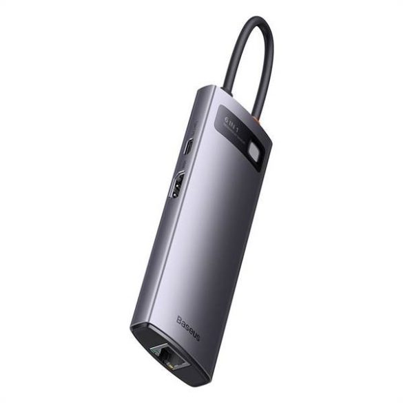 BASEUS HUB Multifunkciós 6in1 Type C 3x USB3.0 / PD / HDMI 4K 60Hz / RJ45 szürke WKWG080013/BS-OH100