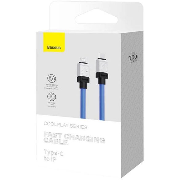 BASEUS kábel Type-C kábel Apple Lightning 8-pin CoolPlay gyors töltés 20W 1m kék CAKW000003