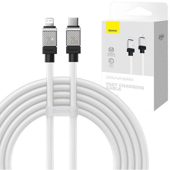 BASEUS kábel Type-C kábel Apple Lightning 8-pin CoolPlay gyors töltés 20W 2m fehér CAKW000102